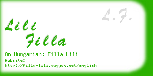 lili filla business card